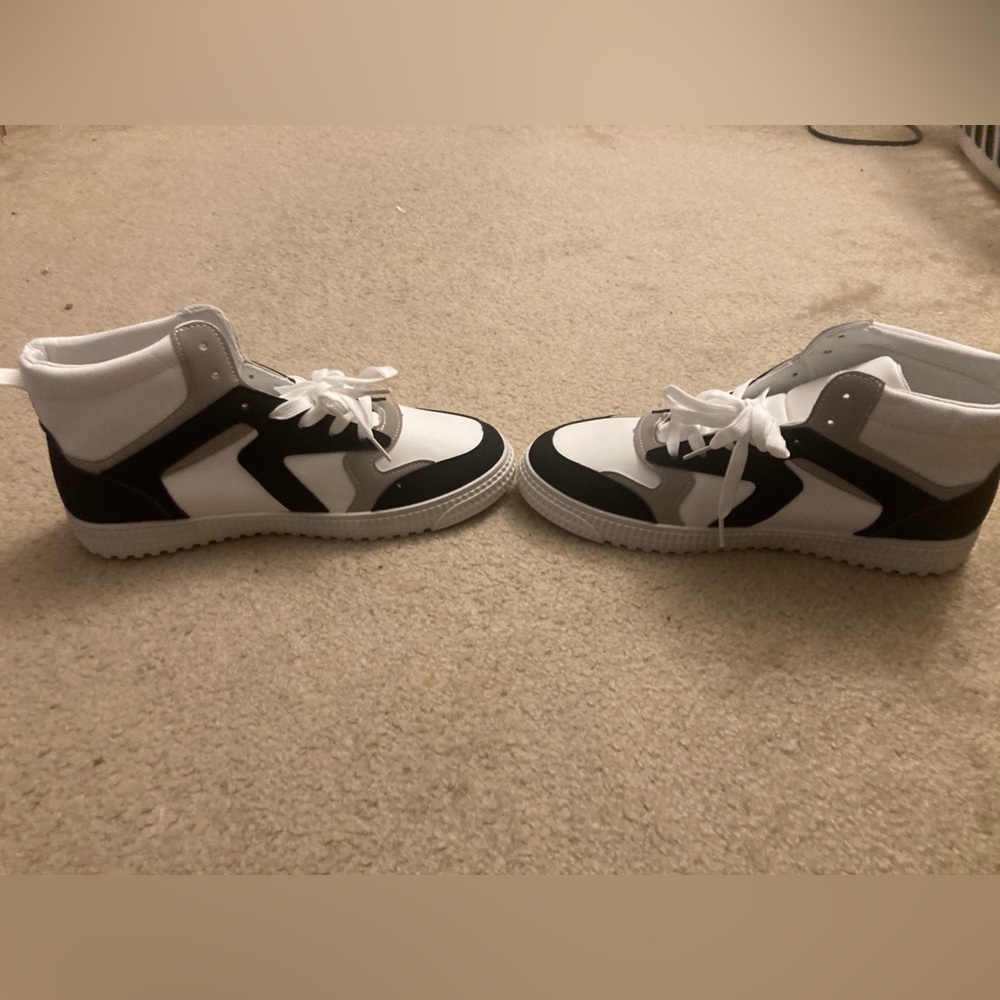 Monochrome Men's High-Top Sneakers